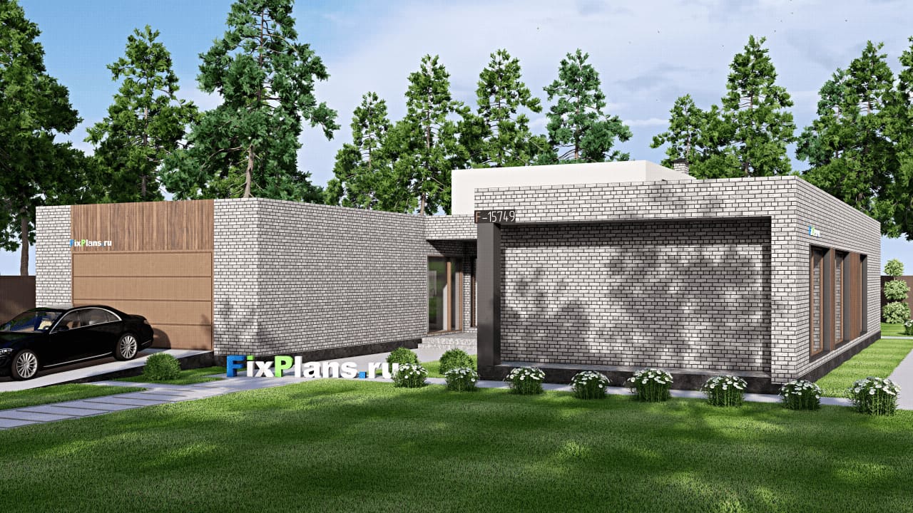 Одноэтажный дом F-15749 — фасад