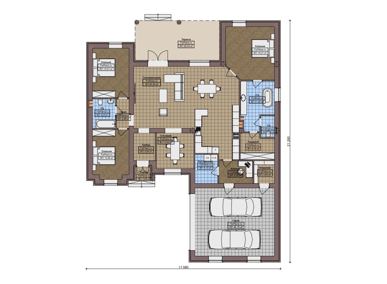 Планировка Одноэтажный дом F-16820
