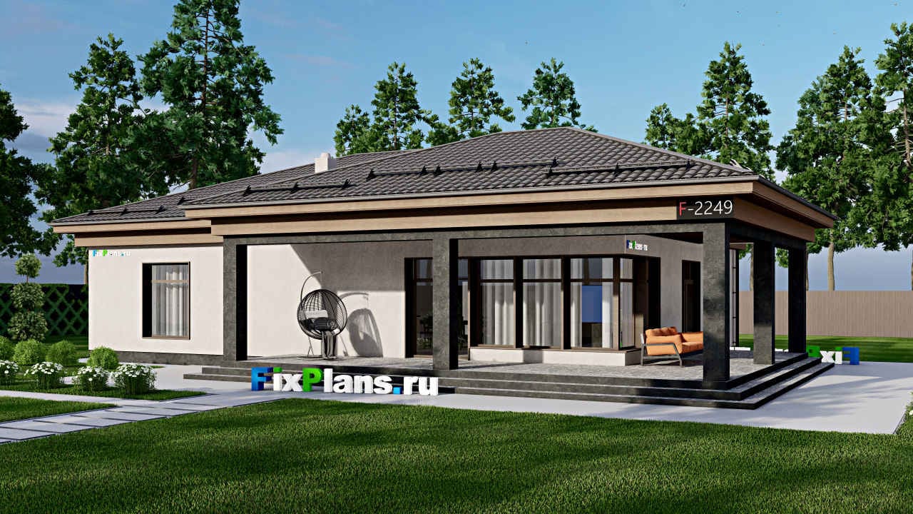 Одноэтажный дом F - 2249 — фасад