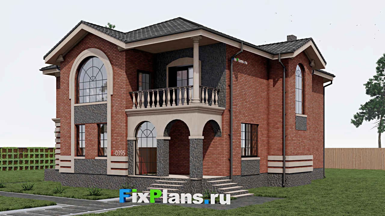 Двухэтажный дом F-0395 — фасад